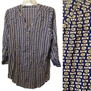 Grand and greene chain link rayon oversized blouse sz S